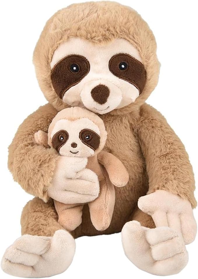 Mom and Baby Stuffed Animals for Boys & Girls, Safari Baby Shower Decorations, Nursery Decor, Zoo Animals for Toddlers, Quality Realistic Toys for Kids, Cute, Soft, Huggable, Squeezable (9.5" Sloth)