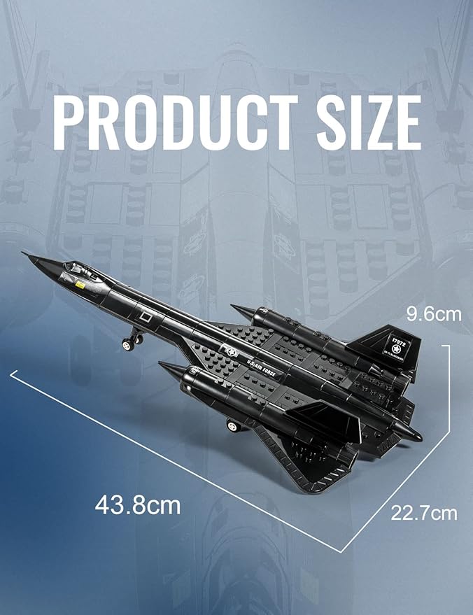 SEMKY Military Series SR-71 Reconnaissance Aircraft Jet Blackbird Air Force Building Block Set (183 Pieces) -Building and Military Toys Gifts for Kid and Adult