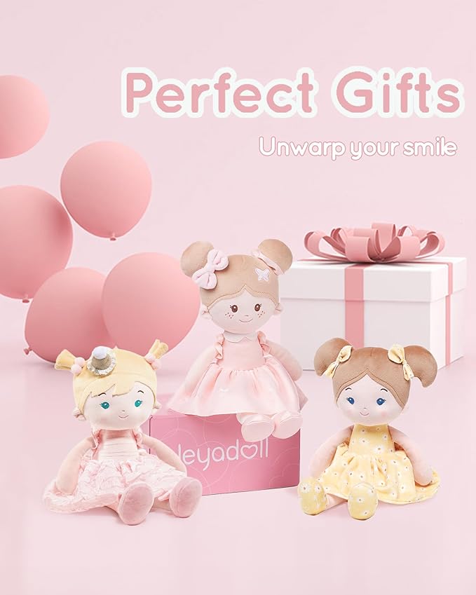 Soft Baby Doll Toys (16''), My First Baby Rag Doll for 1 Year-Old Girl Birthday Gift, Christmas Plush Toys Gift for Toddler Kids Infants-Daydream-Princess-Wish