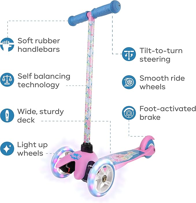 Scooter for Kids Ages 3-5 - Extra Wide Deck & Light Up Wheels, Self Balancing Kids Toys for Boys & Girls, Choose Your Favorite Character