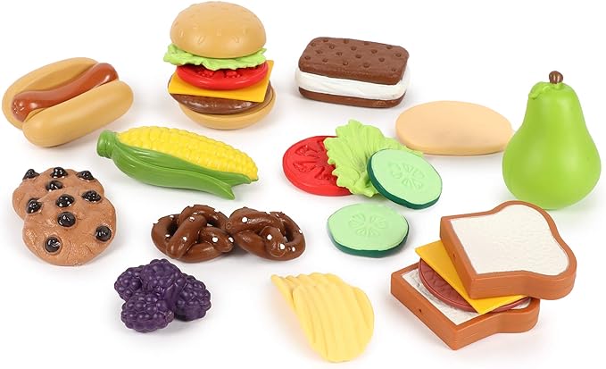 Learning Resources New Sprouts Complete Play Food Set - 50 Pieces, Ages 2+ Toddler Play Food, Kitchen Play Food, Play Food Sets for Kids