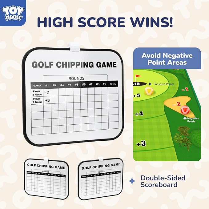 TOY Life Chipping Golf Game Mat Indoor Outdoor Games for Adults and Family Kids Outdoor Play Equipment Stick Chip Game Indoor Golf Set Backyard Games Outdoor Toys for Kids