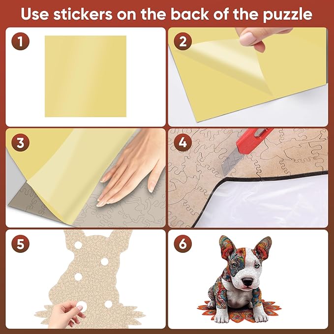 Dog Wooden Puzzles for Adults and Kids,500 Pieces French Bulldog Unique Shaped Liberty Jigsaw Puzzles, Best Gifts for Puzzle Lovers and Famliy Games 18.26x17.6 Inches