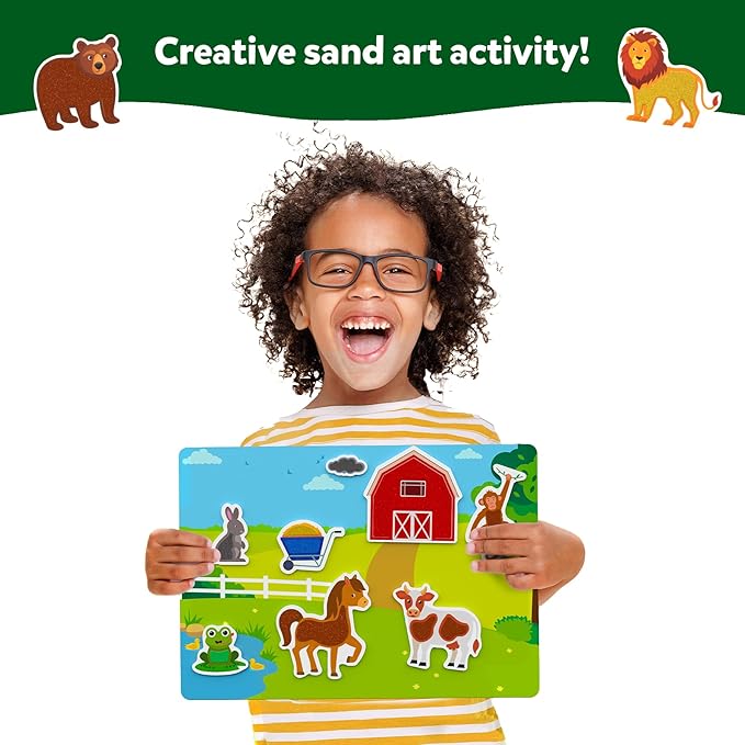 Skillmatics Sand Art Activity - Animals, Create & Stick 50+ Colorful Stickers, Creative Craft Kits & Supplies for Kids, Gifts for Girls & Boys Ages 4, 5, 6, 7, 8, 9, 10