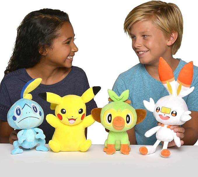 Pokemon 8" Grookey, Sobble, & Scorbunny Value Pack 3-Plush - Officially Licensed - Sword & Shield Galar Starter Set - Authentic Soft Stuffed Animal Toy - Gift for Kids, Boys, Girls