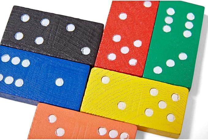 hand2mind Wooden Dominoes Set for Kids, Double Six Dominoes for Toppling, Bulk Domino Blocks, Montessori Math Manipulatives, Kids Dominoes Classroom Set, Kindergarten Learning Games (6 Sets of 28)
