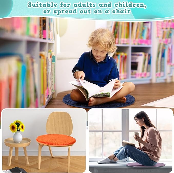 Children's Mats 18 Inch Kids Carpet Circle Seats Multi Color Rug Mats Round Soft Warm Floor Cushions for Classroom Library Group Activity Spot Marker Play Areas(30 Pieces)