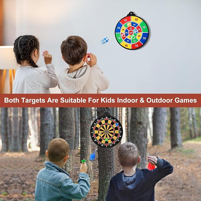 OleFun Dart Board Toys for Boys Age 8-12, 2 in 1 Magnetic & Felt Dartboard, Indoor and Outdoor Game for Kids, Ideal Birthday, for Age 8, 9, 10, 11, 12 Years Old
