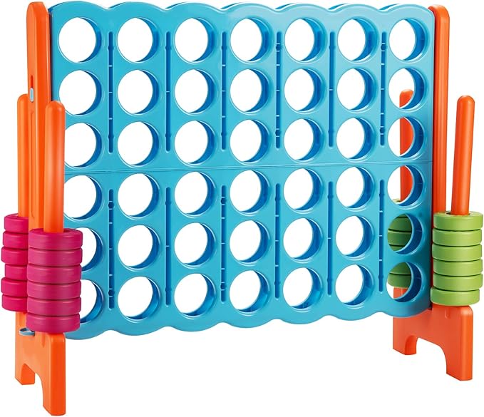 ARLIME Jumbo 4-to-Score Giant Game Set, Backyard Games for Kids & Adults, 4 in A Row W/Quick-Release Lever, 42 Build-in Rings Included, Jumbo Size for Outdoor & Outdoor Play