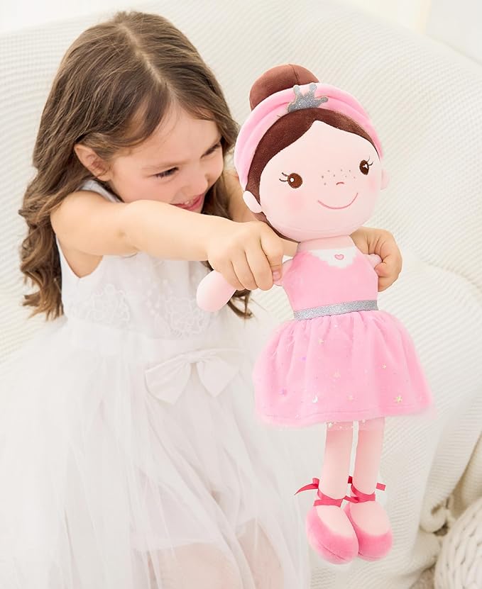 Soft Baby Doll Toys (16'') for Girls, My First Baby Rag Dolls for 1 Year Old Girl Birthday Gift Plush Doll Toys Machine Washable Baby Doll for Toddler Kids Infants - Ballet Girl