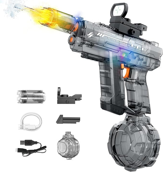 Electric Water Gun for Adults and Kids, Light Up Automatic Squirt Gun Watergun, 800CC Large Capacity, 26-33 FT Long Range, Summer Outdoor Beach Pool Party Toy Gift