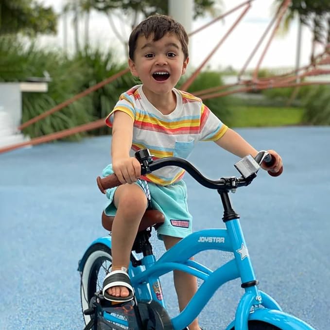 JOYSTAR 12 14 16 Inch Kids Cruiser Bike for Ages 2-7 Years Old Girls & Boys, Children's Bicycle with Training Wheels, Coaster Brake, Fenders & Adjustable Seat