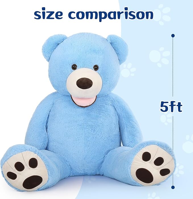 MorisMos Giant Teddy Bear Plush 5 Feet, Large Big Teddy Bears Stuffed Animals for Girlfriend Boyfriend, 5 Foot Huge Bear Gifts Baby Shower, Birthday