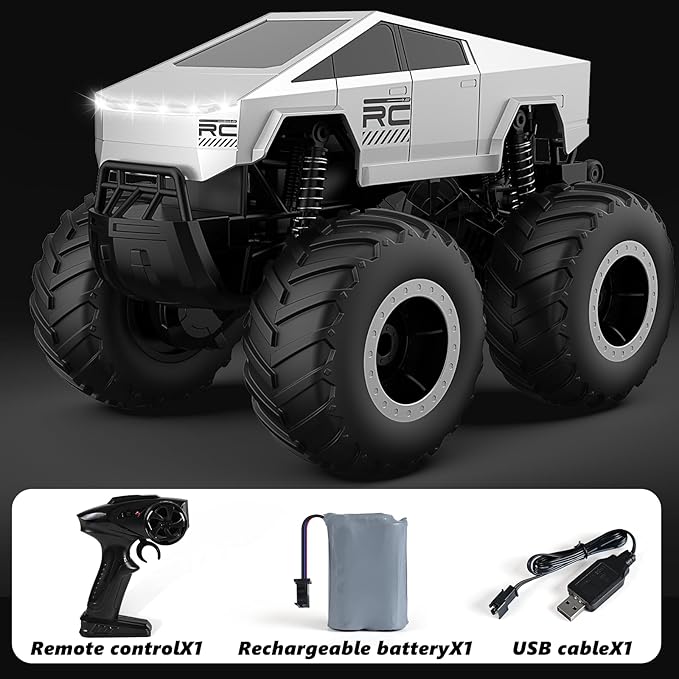 RC Car 1:16 Scale Remote Control Car, Waterproof Off-Road Toy Car with 2.4GHz, RC Monster Truck Gifts for Boys Girls Age 6-12