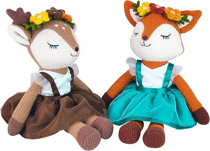 Deer Stuffed Animal, 17" Reindeer Plush Toys, Cute Stuffed Animals Deer Ballerina Doll, Stuffed Animals for Girls, Soft Plush Doll Animal Toy, Christmas Birthday Gifts for Baby Kids Girls