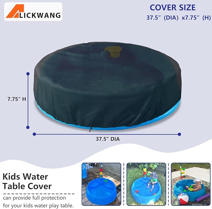 Kids Activity Pool Cover,Outdoor Heavy Duty 600D Waterproof Kiddie Pool Cover for Step2 Play & Shade Pool