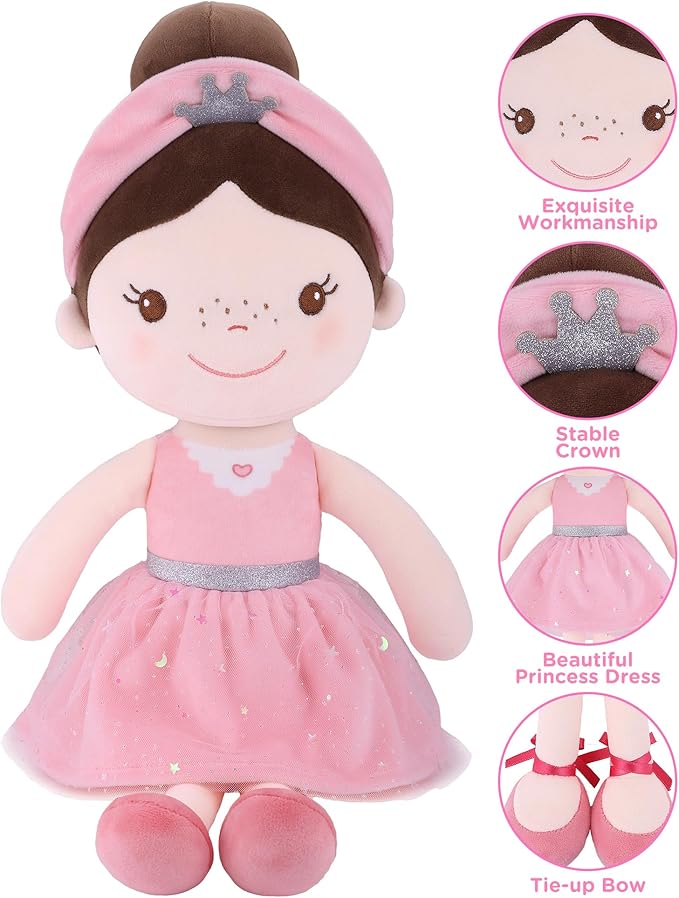 Soft Baby Doll Toys (16'') for Girls, My First Baby Rag Dolls for 1 Year Old Girl Birthday Gift Plush Doll Toys Machine Washable Baby Doll for Toddler Kids Infants - Ballet Girl