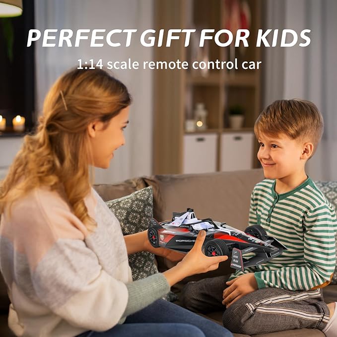 MIEBELY Porsche Formula RC Car - 1/14 Scale, Authentic Licensed, 2.4GHz Remote Control, 3.7V 500mAh Battery, Ideal Gift for Kids & Adults