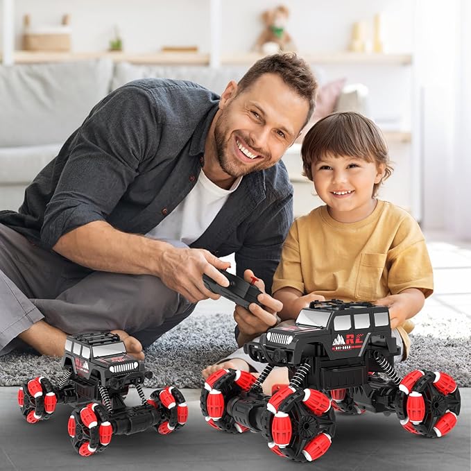 Eulogia Drift Climbing Stunt Car, 2.4GHz Remote Control Car, 360° Rotation RC Truck, Suitable for 5+ Years Old Boys and Girls Children, Thanksgiving Gifts, Birthday Gifts(Red)