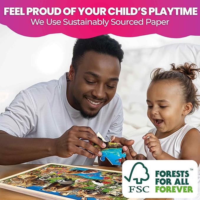 QUOKKA 4SET Puzzles for Kids Ages 4-6 - 36 Pcs Wooden Realistic Montessori Puzzles Ages 3-5 - Polar & Tropical Regions, Yellowstone & Australian Animals Learning Games for Boys and Girls 4-8 Year Old