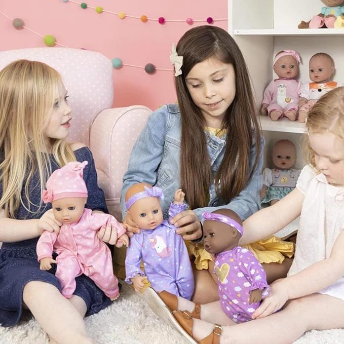 ADORA Play Time Babies 13 Inch Baby Doll, Soft Vinyl Body, Powder Scent, Includes Clothes and Accessories, Gift for Toddlers Ages 1 Year and Up - Unicorn Glitter