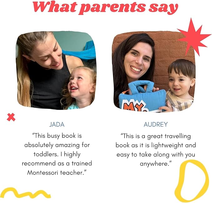 My Quiet Book - Busy Board for Toddlers 2-4, Sensory Toys with 10 Montessori Activities, Girl Toys, Books & Birthday Gifts