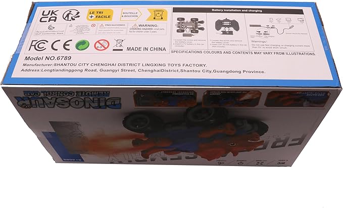 Remote Control Dinosaur Car, Monster Truck 2 Shapes Dino Replacement with Spray Mist Lights, Build a STEM Remote Control Monster Truck Car Building Toy Gifts