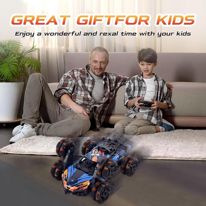 Gesture Sensing Rc Stunt Car With Light & Music, 2.4GHz Drift Stunt Remote Control Cars, 6WD Double Sided 360° Rotating Transform Off Road RC Stunt Car, Toy Car for 6-12 Year Old Boys & Girls