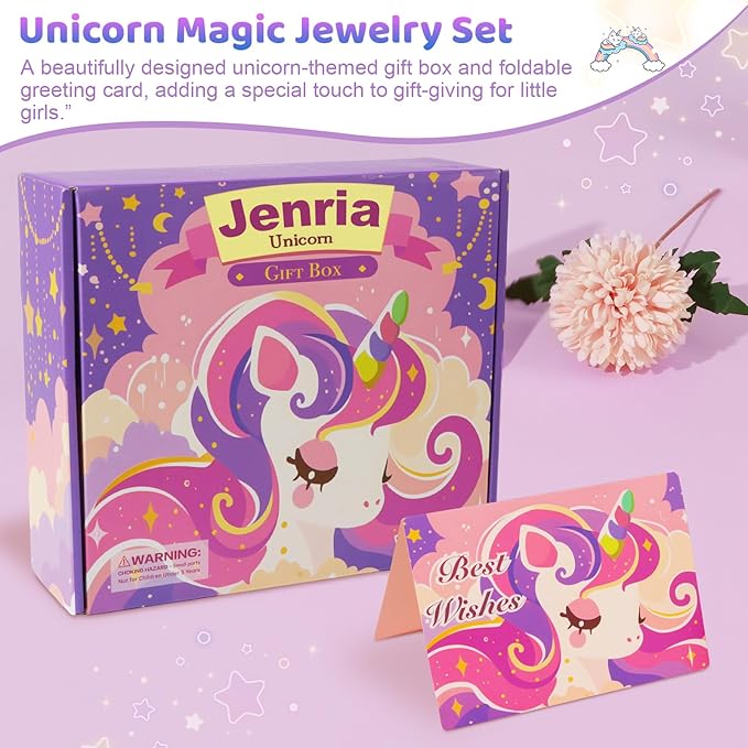 Jenria Unicorn Gifts for Girls, Kindergarten Graduation Gifts Birthday Gifts for Girls Age 3 4 5 6 7 8 9 10 Years Old Girl Birthday Gift Ideas, Girls Toys Age 6-8, Unicorn Toys for Daughter, Niece