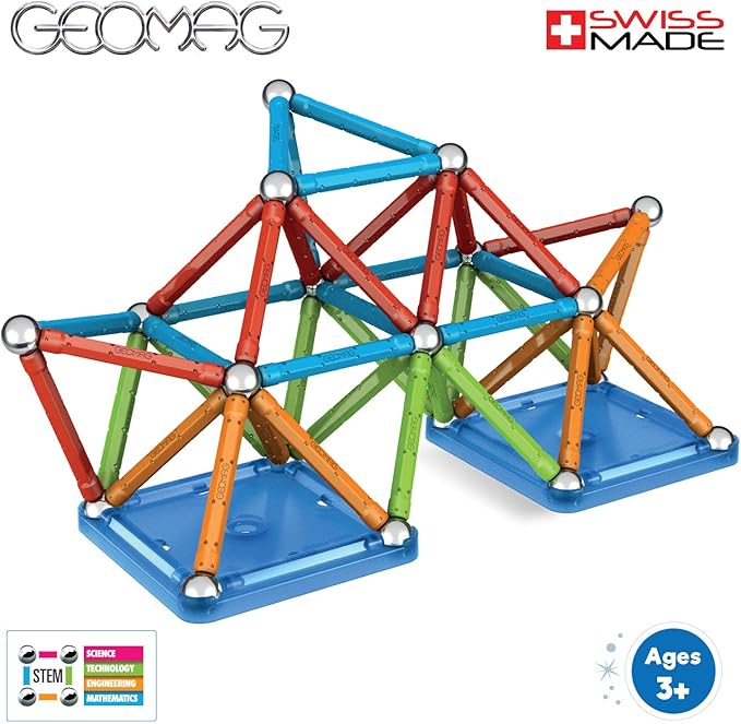 Geomag Magnetic Sticks and Balls Building Set | Magnet Toys for STEM, Creative, Educational Construction Play | Swiss-Made Innovation | Confetti 88 Piece Age 3+