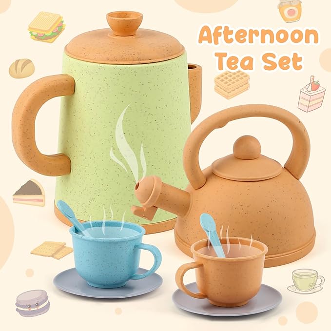 Pretend Play Kitchen Accessories Toys, Pots and Pans Utensils Playset for Kids, Cooking Play Set Gift for Toddlers Boys and Girls 3 4 5 Years Old