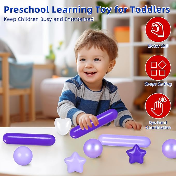 STARBOLO Ball Pit Balls for Toddlers - Macaron 100 Ball Pit Balls Crush Proof Plastic Toy Balls for Toddlers Ball Pits, Ball Pit Play Tent, Baby Pool Water Toys(Mixed Purple)