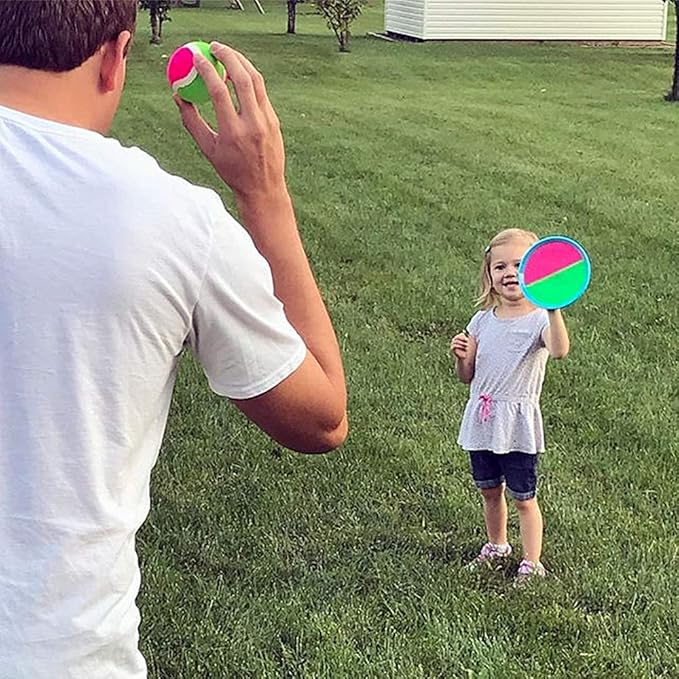 Toss and Catch Ball Set Kids Toys Outdoor Beach Pool Toys Ball Catch Sets Classic Outdoor Beach Games Yard Games for 3 4 5 6 7 8 Year Old Boys Girls Gifts Sports Easter Basket Stuffers