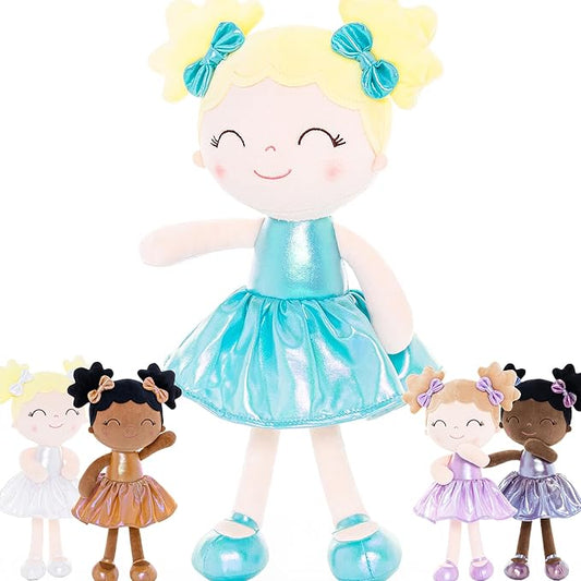 Gloveleya Baby Girl Gifts Baby Dolls Soft Doll First Baby Doll Toddler Toys Curvy Illusion Girl Lake Green 12inches
