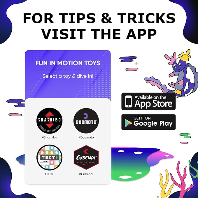 SHASHIBO Meow Wolf Shape Shifting Box - STEM Magnetic Fidget Cube That Transforms Into Over 70 Shapes, Download Fun in Motion Toys Mobile App (Glowquarium)