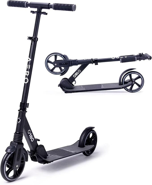 Aero Two Wheels Kick Scooters for Kids Ages 6-12, Teens and Youth. Big Wheel Scooter for Boys and Girls, with Shock Absorption, Max 176lbs, Foldable and Height Adjustable
