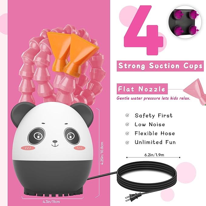 Panda Outdoor Water Table Play Pump -Dual Hose Design -Toddler Outdoor Toys, Safety First Kids Toddler Water Table Pump for Water Play Table Outside Fun & Creativity-with Panda Story Picture Book