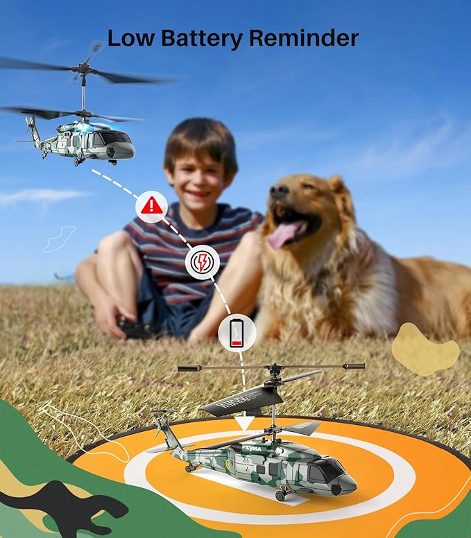 SYMA RC Military Helicopter S54H for Kids - One-Key Start/Landing, Altitude Hold, Upgraded Protection System, 3.5 Channel Toy for Boys and Girls