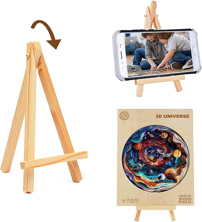 Wooden Puzzles for Adults, 3D Universe (L-300pcs) Wooden Jigsaw Puzzles Kids, 13.4 * 13.4in Unique Shaped Animal Wood Puzzles Adults, Wooden Animal Puzzles 3D Vision Flat Puzzle Gifts