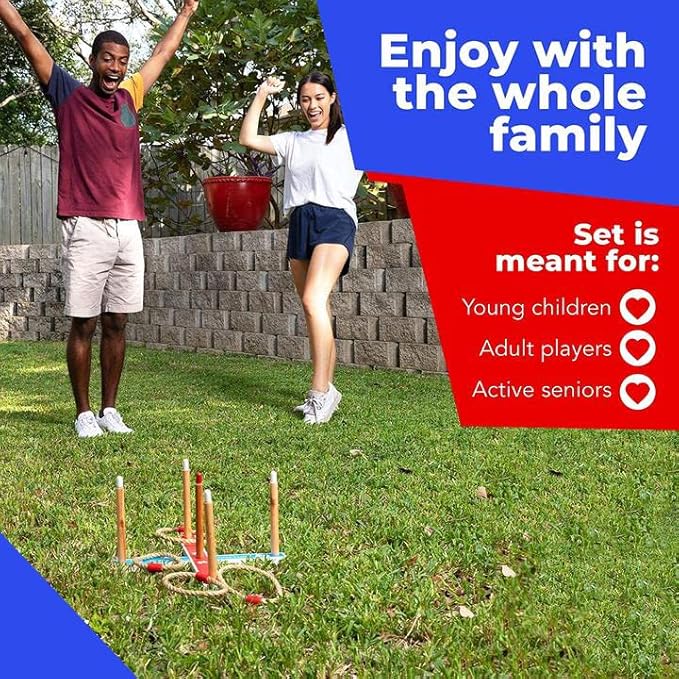 Elite Sportz Ring Toss Games for Kids - Outdoor Yard Game for Adults & Family - Backyard Toys, Outdoor Game, Backyard Games, Lawn Games for Kids Ages 4-8