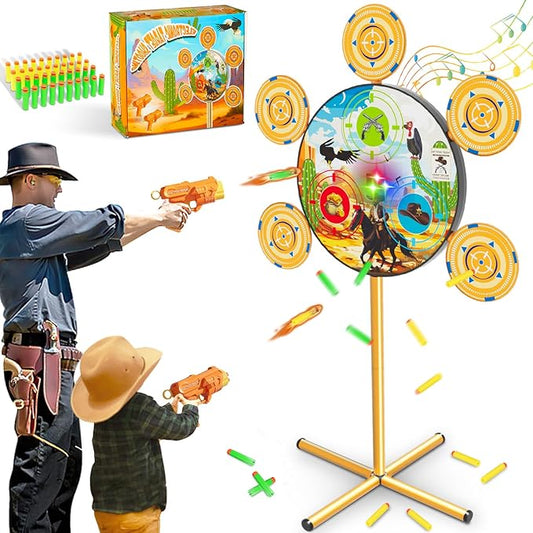 Shooting Game Toys for Ages 3 4 5 6 7 8 9 10+ Year Old Boy, Digital Shooting Target with 40 Soft Foam Dart and 2 Toy Guns Indoor Outdoor Sports Games Birthday Xmas Easter Gifts Toys for Kids 5-7 8-12