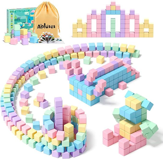 45PCS Magnetic Blocks - Toddler Girl Toys, Magnet Building Blocks, STEM Sensory Outdoor Autism Toys for 3-5 Year Old Boys & Girls, Magnetic Cubes Classroom Must Haves for Kids Ages 3+