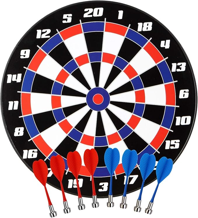 Magnetic Dart Board Game - Darts and Kids Dart Board Set,16 Inch Dart Board with 8 Strong Magnet Darts of 2 Colors,Best Kids Toy Gift Indoor Outdoor Games for Family and Friends