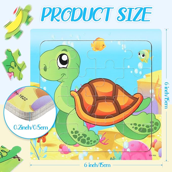 25 Pack Kids Toddler Puzzles Ages 2-4 Wooden Kids Puzzles for Toddlers 16/20 Pieces Wooden Jigsaw Puzzles for Kids 2 3 4 5 Year Old Preschool Puzzles Toy Gift