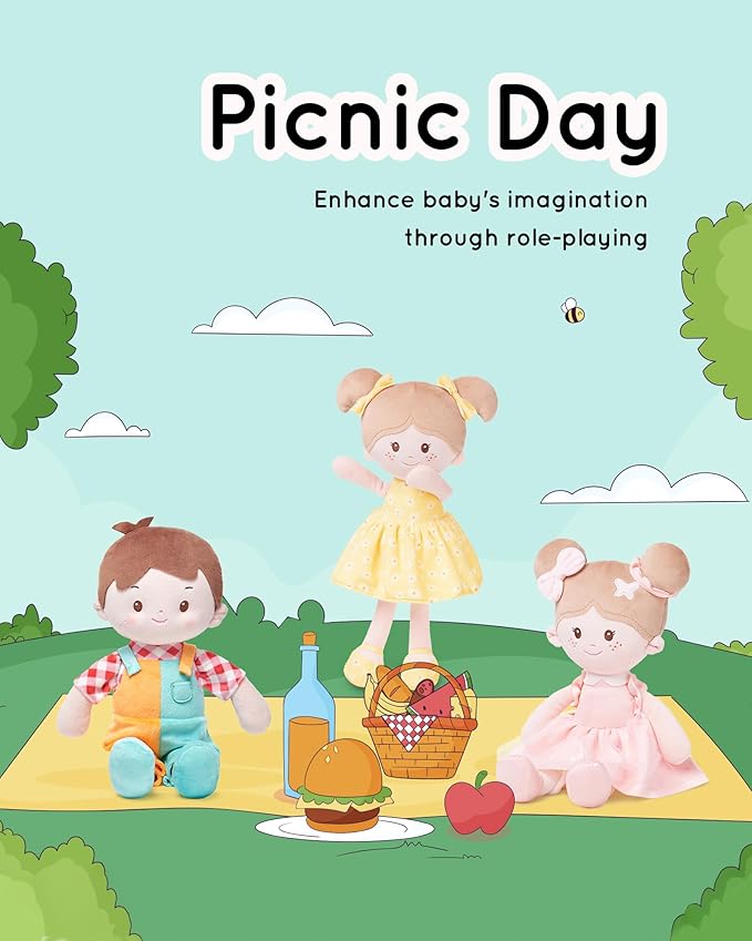 Soft Baby Boy Doll Toys (12''), My First Baby Rag Doll for 1 Year-Old Boy Birthday Gift,Christmas Plush Toys Gift for Toddler Kids Infants-Patch Boy