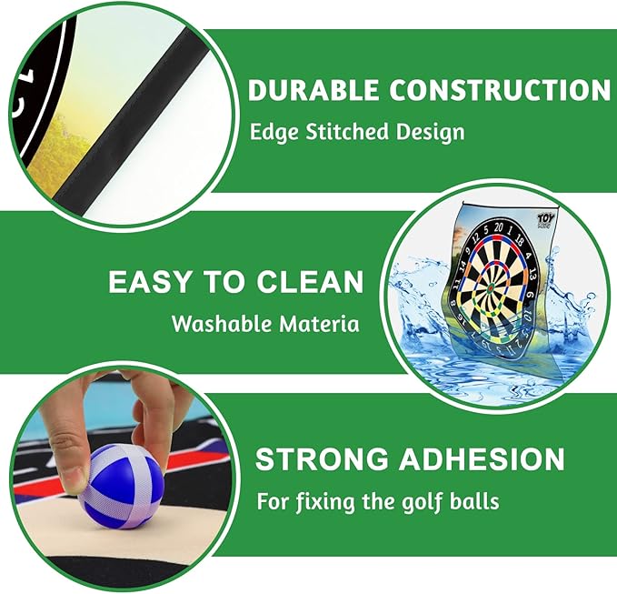 TOY Life Chipping Golf Game Mat Indoor Outdoor Games for Adults and Family Kids Outdoor Play Equipment Stick Chip Game Indoor Golf Set Backyard Games Outdoor Toys for Kids