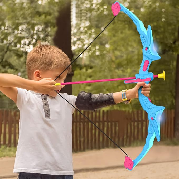 2 Pack Bow and Arrow Set for Kids, Light Up Archery Set with 14 Suction Cup Arrows, Outdoor Toys for Kids Ages 6-8 8-12, Birthday Gifts Ideas Toys for 4 5 6 7 8 9 10 Year Old Girls Boys