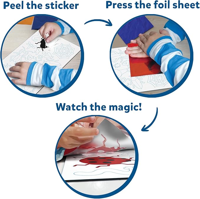 Skillmatics Foil Fun - Bugs & Butterflies, No Mess Art for Kids, Craft Kits & Supplies, DIY Creative Activity, Travel Toys, Gifts for Boys & Girls Ages 4, 5, 6, 7, 8, 9