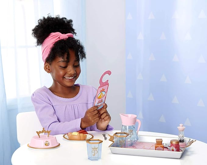Disney Princess Style Collection Room Service Pretend Play Toy Set - with Serving Tray, Plate Cover, Pitcher & More for A Great Pretend Travel Experience - Girls Ages 3+
