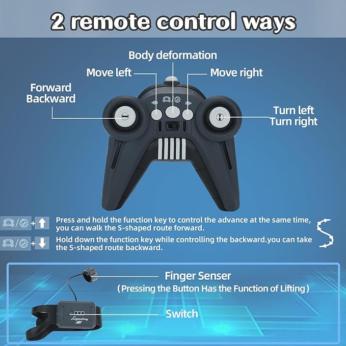 Gesture Sensing RC Stunt Car - Hand Controlled Remote Control Car 4WD Offroad 360° Rotation with Light Music, RC Drift Car Toys for 6-12 Year Boys, Cool Birthday Gifts for Kids